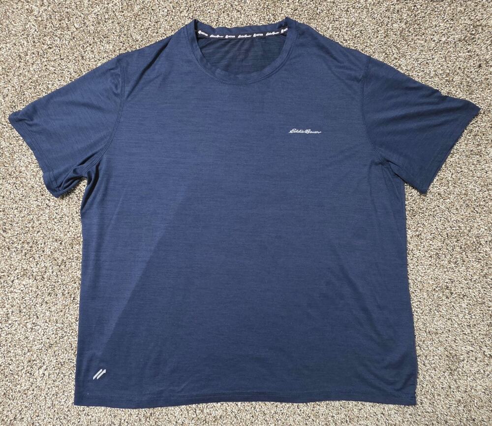 Eddie Bauer Motion FreeDry Short-Sleeve Athletic Performance Shirt Mens XL Blue